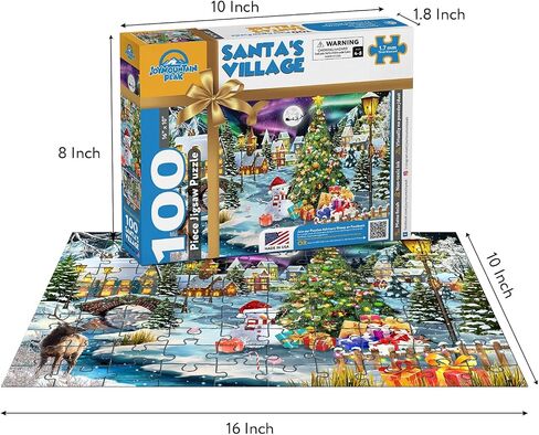 Christmas Puzzles for Kids Ages 4-8, Ages 8-10, Ages 10-12 - Santa's Room - 100 Piece Puzzles for Kids Ages 4-8, Floor Puzzles for Kids Ages 4-8, Christmas Puzzle for Kids - Made in USA in Saudi Arabia