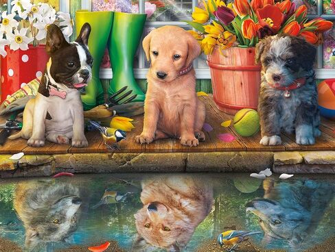 Buffalo Games - Puppy Dreams - 750 Piece Jigsaw Puzzle, White for Adults Challenging Puzzle Perfect for Game Nights - 750 Piece Finished Size is 24.00 x 18.00 in Saudi Arabia