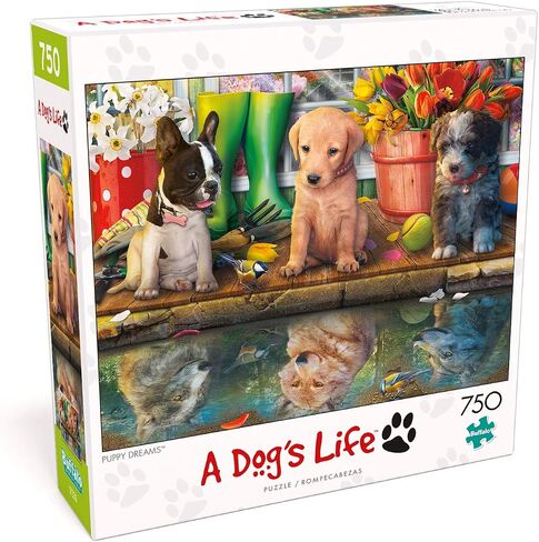 Buffalo Games - Puppy Dreams - 750 Piece Jigsaw Puzzle, White for Adults Challenging Puzzle Perfect for Game Nights - 750 Piece Finished Size is 24.00 x 18.00 in Saudi Arabia