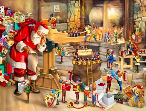 ألغاز Alagoo 100 قطعة للأطفال من سن 4 إلى 8 سنوات، ألغاز عيد الميلاد في ورشة سانتا للأطفال، أحجية الصور المقطوعة للأطفال من سن 3 إلى 5 سنوات، ألغاز الأطفال من سن 6 إلى 8 سنوات، 4-6 سنوات، ألغاز تخزين الصور المقطوعة (15 بوصة × 10 بوصة) in Kuwait