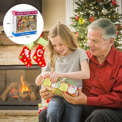 ألغاز Alagoo 100 قطعة للأطفال من سن 4 إلى 8 سنوات، ألغاز عيد الميلاد في ورشة سانتا للأطفال، أحجية الصور المقطوعة للأطفال من سن 3 إلى 5 سنوات، ألغاز الأطفال من سن 6 إلى 8 سنوات، 4-6 سنوات، ألغاز تخزين الصور المقطوعة (15 بوصة × 10 بوصة) in Kuwait