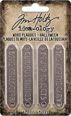 Tim Holtz 2021 Halloween Idea-Ology, Word Plaques 94164، فضي in Saudi Arabia