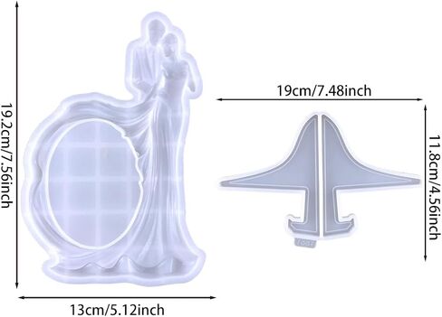 Voyyphixa Couple Photo Frame Resin Molds Silicone, Bride and Groom Picture Frame Epoxy Molds for Casting DIY Personalized Valentine's Day Anniversary Home Table Decor in Saudi Arabia