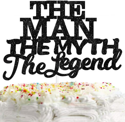 The Man The Myth The Legend Cake Topper Decorations Dad Birthday Theme Happy Father’s Day Party Decor Supplies Black in Saudi Arabia