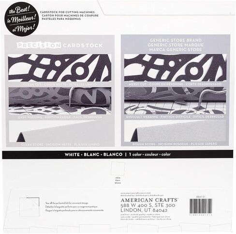American Crafts Precision Cardstock Pack-12x12 60/Package White Cardstock, White Textured Cardstock Art Crafts Supplies Cardstock For Cutting Machine Cardstock For Scrapbooking Cardstock White in Saudi Arabia