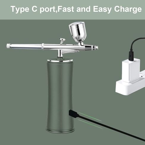 مجموعة بخاخة لاسلكية مع ضاغط، مجموعة مسدس بخاخة محمولة قابلة لاعادة الشحن للحلاقين وفن الاظافر وتزيين الكيك والمكياج وطلاء النماذج in Kuwait