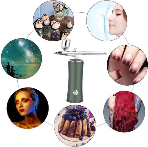 مجموعة بخاخة لاسلكية مع ضاغط، مجموعة مسدس بخاخة محمولة قابلة لاعادة الشحن للحلاقين وفن الاظافر وتزيين الكيك والمكياج وطلاء النماذج in Kuwait