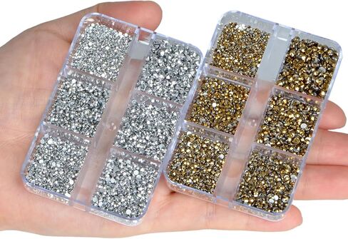 Bymitel 7200 Pieces Amethyst and Rose Rhinestones Flat Back 6 Mixed Sizes Crystal Round Glass Gems with Tweezers and Picking Rhinestones Pen in Saudi Arabia