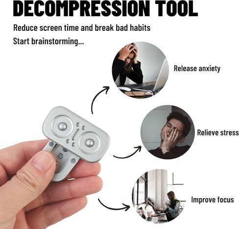 ألعاب تابازابا المعدنية، ألعاب البومة المعدنية للبالغين، لعبة EDC فيدجيت، منزلق مغناطيسي ADHD ألعاب تخفيف التوتر اللمسي، لعبة مكتب عيد الميلاد للرجال (أسود)... in Kuwait