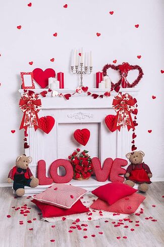 alibbon 2pcs أقواس عيد الحب لأكاليل الزهور، أقواس إكليل عيد الحب، أقواس شاحنة حمراء، أقواس قلب مخملية حمراء للباب الأمامي، ديكور عيد الحب، أقواس الخيش لتزيين الجدران الداخلية والخارجية in Kuwait