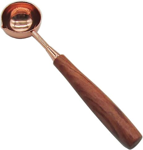 ملعقة ختم شمع نحاسية من PEPRMROE مقبض خشبي ختم ختم الشمع ملعقة ذوبان لختم ختم الشمع (1T) in Kuwait