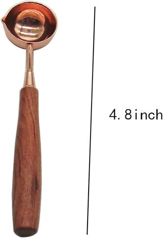 ملعقة ختم شمع نحاسية من PEPRMROE مقبض خشبي ختم ختم الشمع ملعقة ذوبان لختم ختم الشمع (1T) in Kuwait