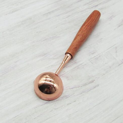 ملعقة ختم شمع نحاسية من PEPRMROE مقبض خشبي ختم ختم الشمع ملعقة ذوبان لختم ختم الشمع (1T) in Kuwait