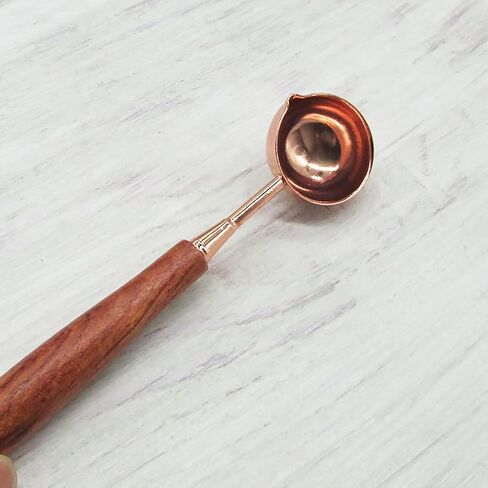 ملعقة ختم شمع نحاسية من PEPRMROE مقبض خشبي ختم ختم الشمع ملعقة ذوبان لختم ختم الشمع (1T) in Kuwait