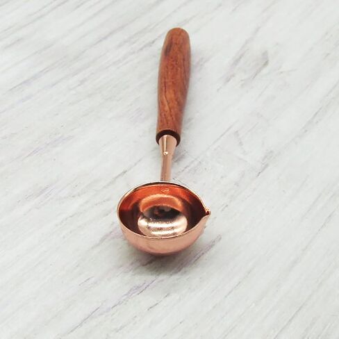 ملعقة ختم شمع نحاسية من PEPRMROE مقبض خشبي ختم ختم الشمع ملعقة ذوبان لختم ختم الشمع (1T) in Kuwait