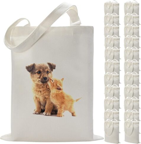stonechic 36 Pieces Sublimation Tote Bags Blank Canvas Tote Bags Grocery Bags for Heat Transfer Vinyl DIY Crafting White in Kuwait