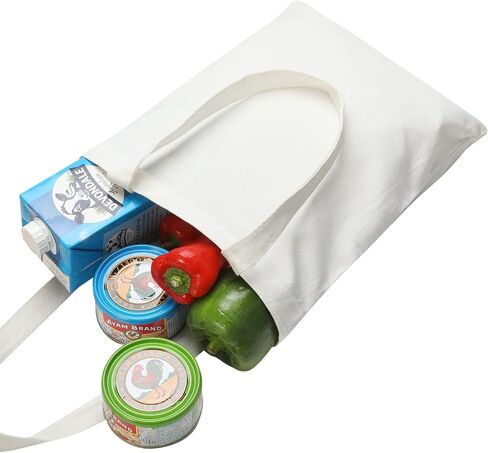 stonechic 36 Pieces Sublimation Tote Bags Blank Canvas Tote Bags Grocery Bags for Heat Transfer Vinyl DIY Crafting White in Kuwait