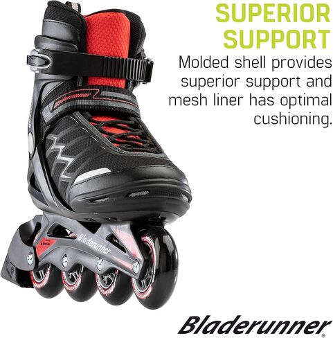 Bladerunner by Rollerblade Advantage Pro XT Men's Adult Fitness Inline Skate, Black and Red, Inline Skates ,12 in Saudi Arabia