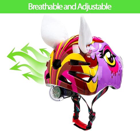 Unicorn Helmet for Toddler and Kid 3D Unicorn CPSC Safety Certified Approximately 2-6 Years Easily Adjuastable,Skateboard Skating Scooter Helmet with Rear Light Toddler Gift Christmas in Kuwait