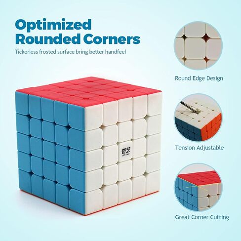Moruska Qiyi 5x5 Speed Cube Stickerless 5X5X5 Cube Puzzle Toy 62mm - Qiyi Qizheng S in Kuwait