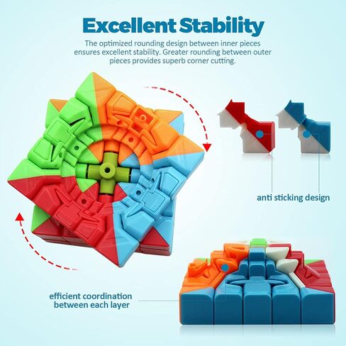 Moruska Qiyi 5x5 Speed Cube Stickerless 5X5X5 Cube Puzzle Toy 62mm - Qiyi Qizheng S in Kuwait