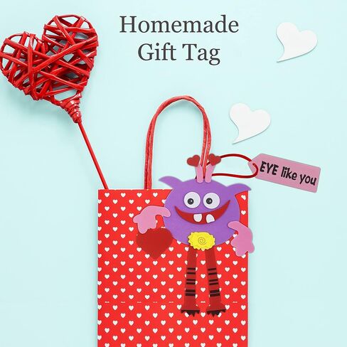 4E's Novelty Valentines Monster Craft Ornament (12 Pack) Foam Valentines Day Crafts for Kids Classroom DIY Activity Bulk - Individually Wrapped in Saudi Arabia