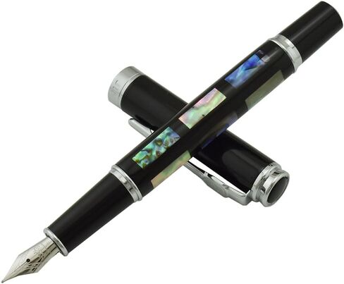 Jinhao 8802 قلم حبر على شكل صدفة البحر ذو طرف منحني، قلم Fude ذو حجم رفيع إلى واسع مع مجموعة حقيبة أقلام in Kuwait