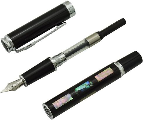 Jinhao 8802 قلم حبر على شكل صدفة البحر ذو طرف منحني، قلم Fude ذو حجم رفيع إلى واسع مع مجموعة حقيبة أقلام in Kuwait