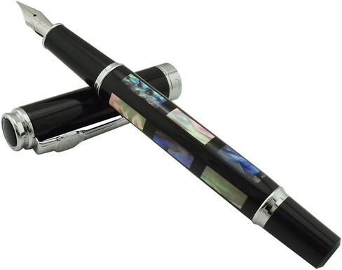 Jinhao 8802 قلم حبر على شكل صدفة البحر ذو طرف منحني، قلم Fude ذو حجم رفيع إلى واسع مع مجموعة حقيبة أقلام in Kuwait