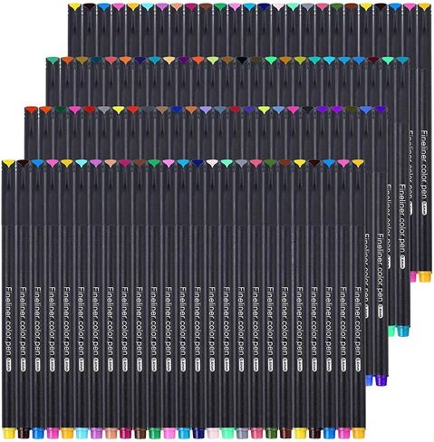 Yansanido 100 Pcs 100 Colors Fine Point Line Drawing Pens, 0.4mm of Pen Point for Painting, School and Office Supplies (100 colors) in Saudi Arabia