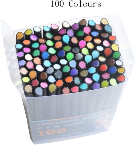 Yansanido 100 Pcs 100 Colors Fine Point Line Drawing Pens, 0.4mm of Pen Point for Painting, School and Office Supplies (100 colors) in Saudi Arabia