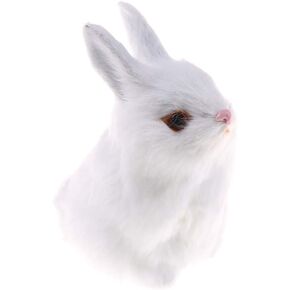 GUDVES Mini Realistic Cute Plush Rabbits Fur Lifelike Animal Easter Bunny Simulation Toy Model Gift Miniatures Decorations (Rabbit Plush Toys) in Saudi Arabia