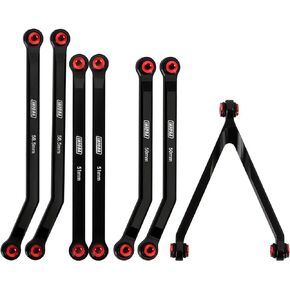 INJORA High Clearance Chassis Links Set for SCX24 C10 JLU Bronco Base Camp Axial 1/24 RC Crawler Car（Red）