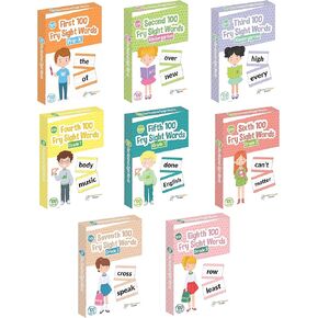 بطاقة تعليمية من Little Champion Reader 800 Sight Word Flashcards في مجموعة مكونة من 8 حزم، من مرحلة ما قبل الروضة إلى الصف الثالث، تعلم 800 كلمة رؤية عالية التردد من Dolch Fry in Kuwait