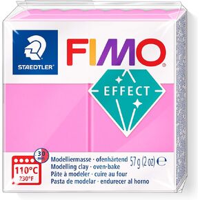 STAEDTLER 8010-501 FIMO Effect Oven-Hardening Polymer Modelling Clay - Neon Green (57g)