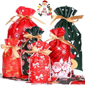 GWHOLE عيد الميلاد الرباط أكياس عيد الميلاد حزب صالح كيس للمكافآت هدية التفاف حقيبة جودي حقيبة مع الشريط للهدايا حلوى الشوكولاته in Kuwait