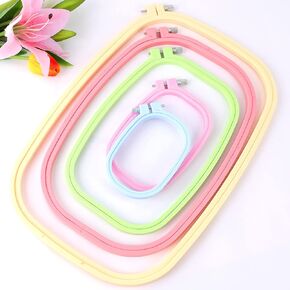 5 قطع من اطواق التطريز من بلاستيك ايه بي اس، اطواق ابرة التخريم 5 انش 6 انش 10 انش 12 انش 15 انش لتزيين العطلات والحرف اليدوية والخياطة اليدوية (5 الوان) in Kuwait