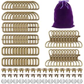 Tanstic 101Pcs 1 Inch Purse Hardware Rectangle Slide Buckles with D Rings Swivel Clip Keychain Hooks and Magnetic Snap Button