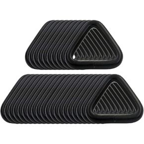 BIKICOCO 3/4'' Metal Triangle Ring Buckle Connectors Round Edge Webbing Bag Clasp Handbag Strap Making Hardware, Black - Pack of 30 in Kuwait