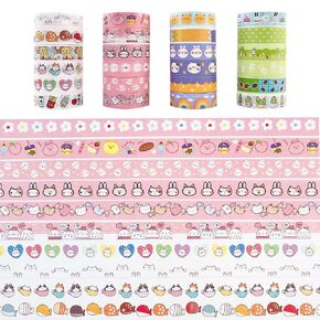 Cute Washi Tape Set, 24 Rolls Kawaii Animal Masking Tape, Cartoon Decorative Washi Tapes for Scrapbook, Journaling, Kid's DIY Craft, Bullet Journals in Kuwait