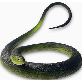 53" Large Rubber Snake Super Realistic, Fake Snake Looks So Real, Snake Toy Thick, Great for Pranks, Halloween Party Decoration, Garden Props - Deter Squirrels, Bunnies, Birds Wirrabilla