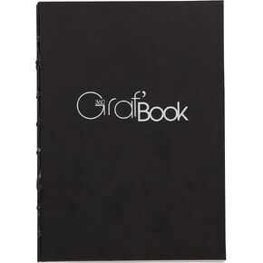 Clairefontaine - Ref 975800C - GRAF Book 360 Raw Binding Book (100 Sheets) - A6 in Size, 100gsm Paper, Acid Free, pH Neutral, Orientation - Black Cover