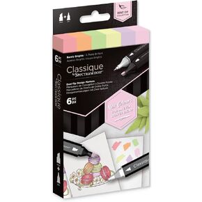 Spectrum Noir Classique ‘Hint of’ Blend Twin Tip Blendable Alcohol Based Marker Set with Japanese Nibs-Pack of 6-Perfect for Colouring, Drawing & Illustration (Delicate Florals Pack)
