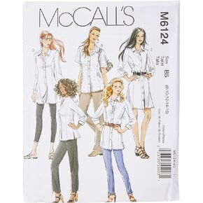 McCall's Patterns M6124 Misses'/Miss Petite/Women's/Women's Petite Shirts in 3 Lengths, Size B5 (8-10-12-14-16)