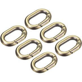 uxcell Spring Oval Ring, Round Spring Snap Clip Trigger Spring Keyring Buckles for Bags Purses Keychains