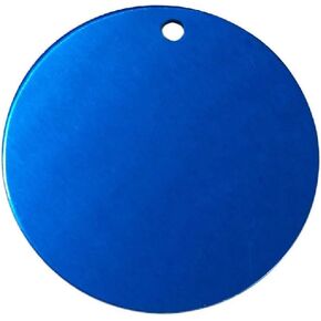 Blank Stamping Tags, W/Hole, Blue Anodized Aluminum .063 Inch (14 Ga.) (1.96 Inch Round) 20pcs in Saudi Arabia