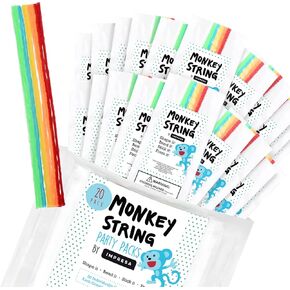[20 Bags Party Pack] Monkey String - 10 Pieces Per Bag with 5 Colors - Bendable, Sticky Wax Yarn Stix, 6 inch Wax Sticks Party Pack - Great Toys for Party Favors, Events or Restaurants - By Impresa Products in Saudi Arabia