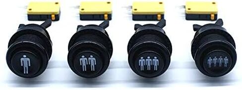 Arcity 4 Pcs Arcade Game Player Start Push Button 1P 2P 3P 4P Player Happ Style Standard American Type with Microswitch Jamma MAME Machine Console Parts White DIY New in Kuwait