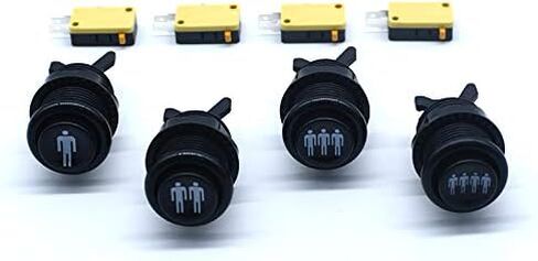 Arcity 4 Pcs Arcade Game Player Start Push Button 1P 2P 3P 4P Player Happ Style Standard American Type with Microswitch Jamma MAME Machine Console Parts White DIY New in Kuwait