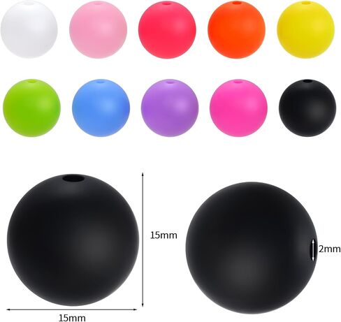 jiebor 100PCS Halloween Beads Silicone Beads 15mm Focal Beads Rubber Round Loose Beads Bulk for Halloween Beadable Pens Bracelets Necklace Keychain Jewelry Craft Making in Kuwait